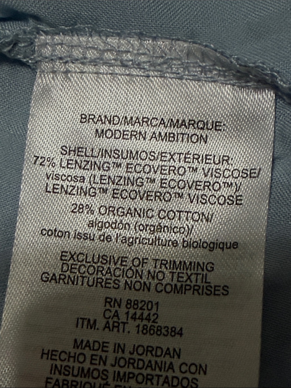 Modern Ambition Sleeveless Ruffle Neck Tank Top - Light Blue L NWT - Picture 4 of 4